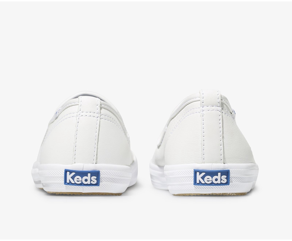 Keds Slip Ons Damen Weiß - Champion Slip On Leder - YZB-612974